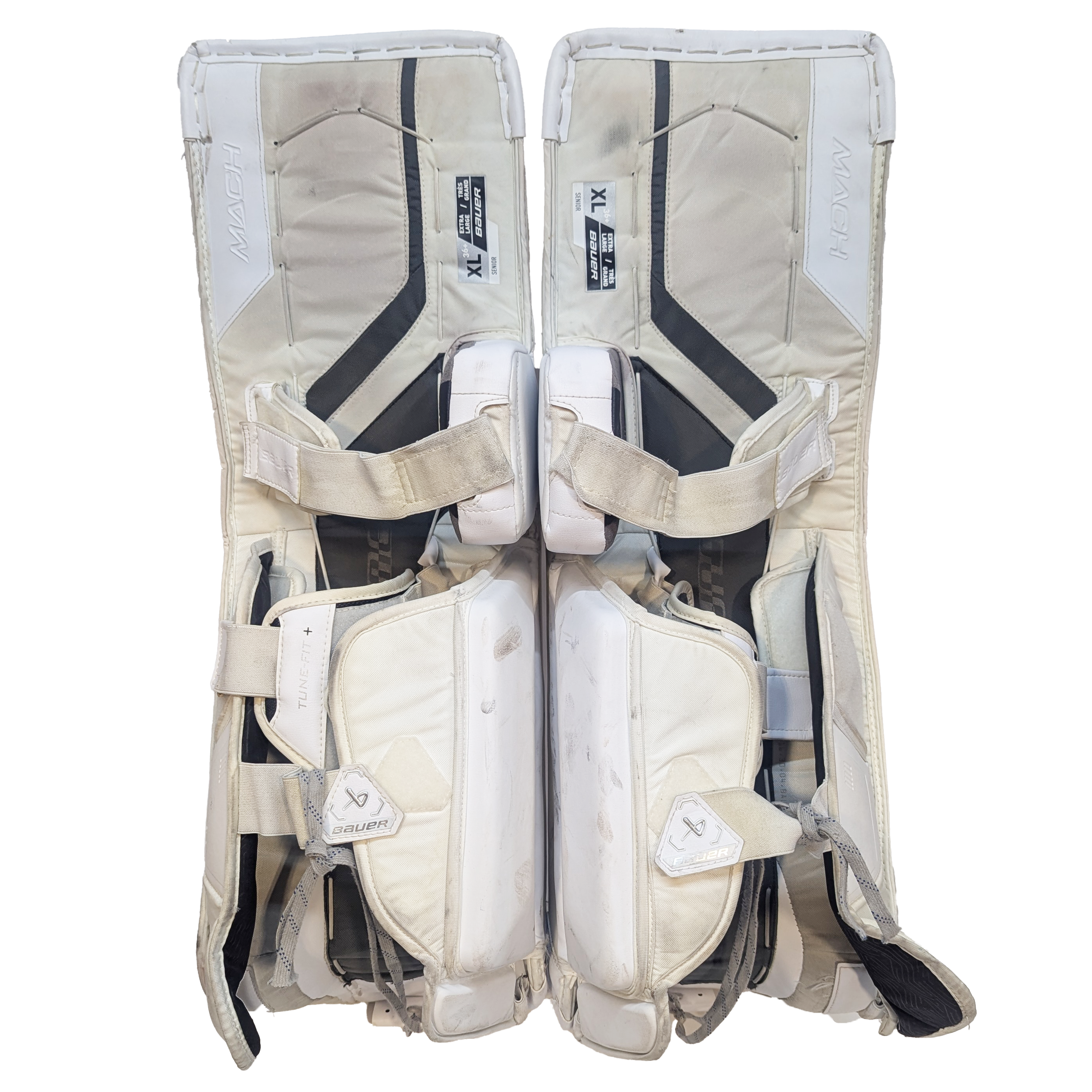 Bauer Supreme Mach - Jambières de gardien USHL d'occasion (blanc/noir)
